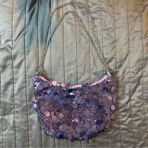 Sequin Purple Shoulder Bag